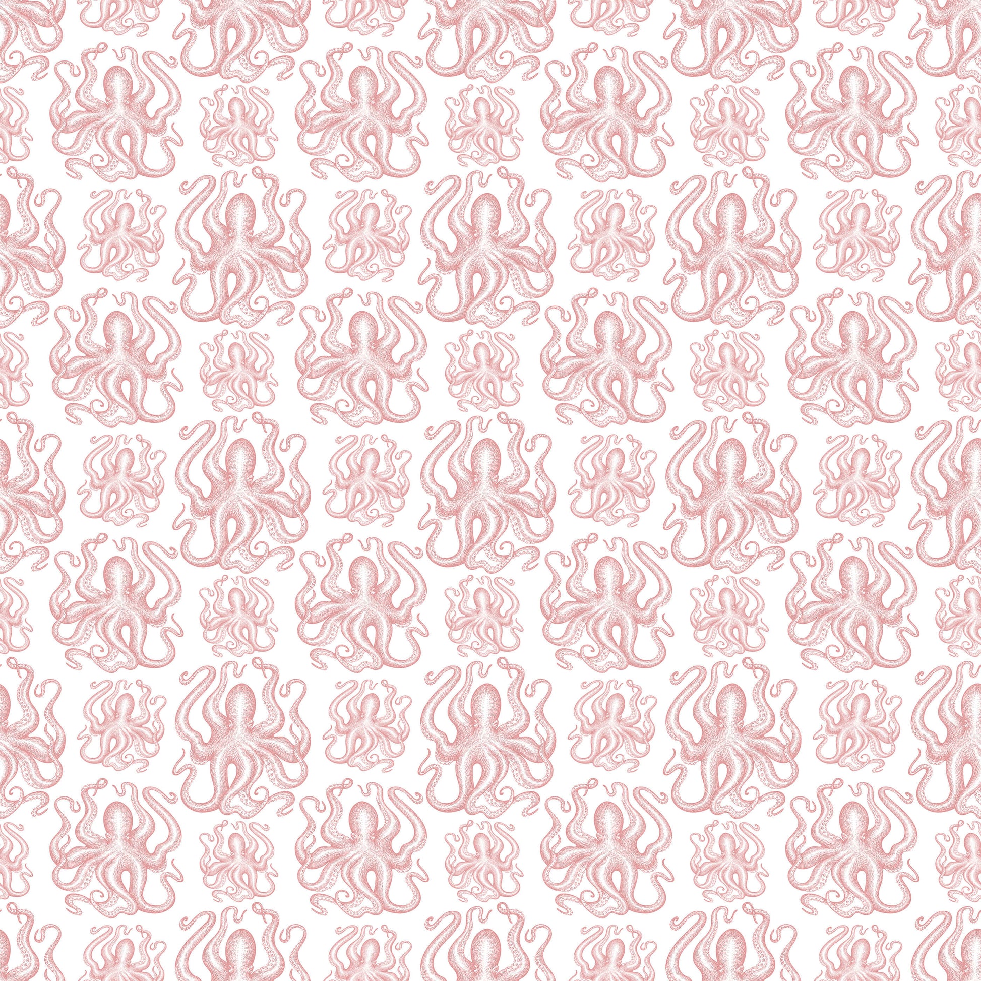 Octopus Wallpaper in Soft Muted Colours