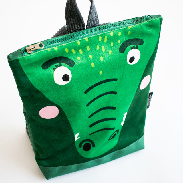 Cute Crocodile Toddler Backpack – Durable & Playful Design by Muni at www.brixbailey.com
