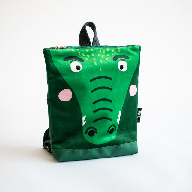 Cute CROCODILE Toddler Backpack – Sturdy & Playful Design by Muni at www.brixbailey.com