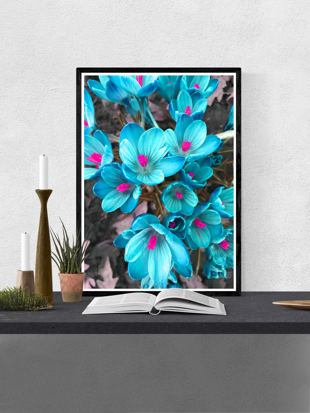 Blue Crocus Flower Art Print
