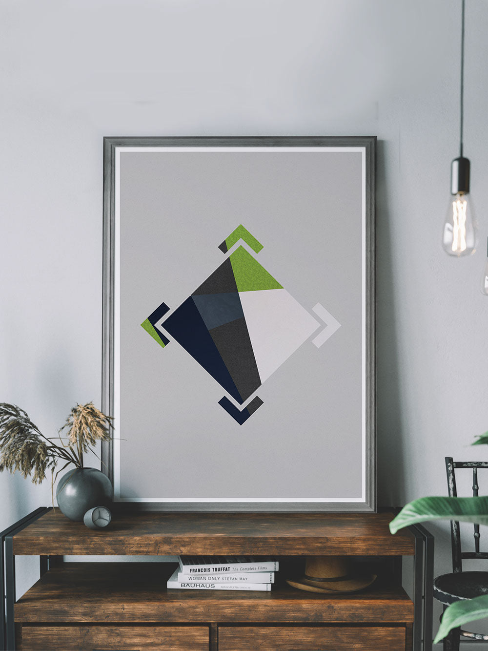 Crosshair Geometric Pattern Print