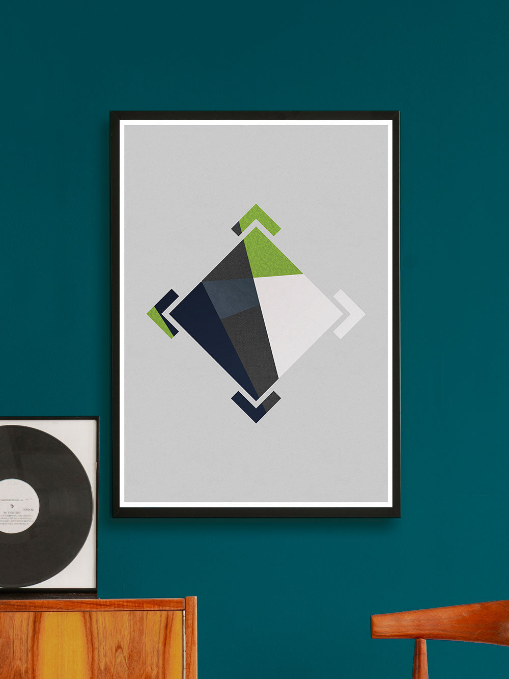 Crosshair Geometric Pattern Print