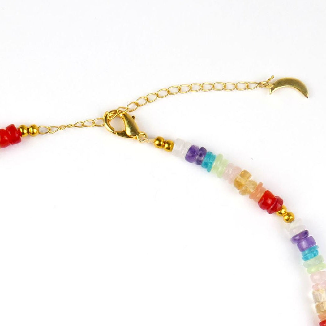 Pure Crystal Chakra Necklace with Gemstone Beads