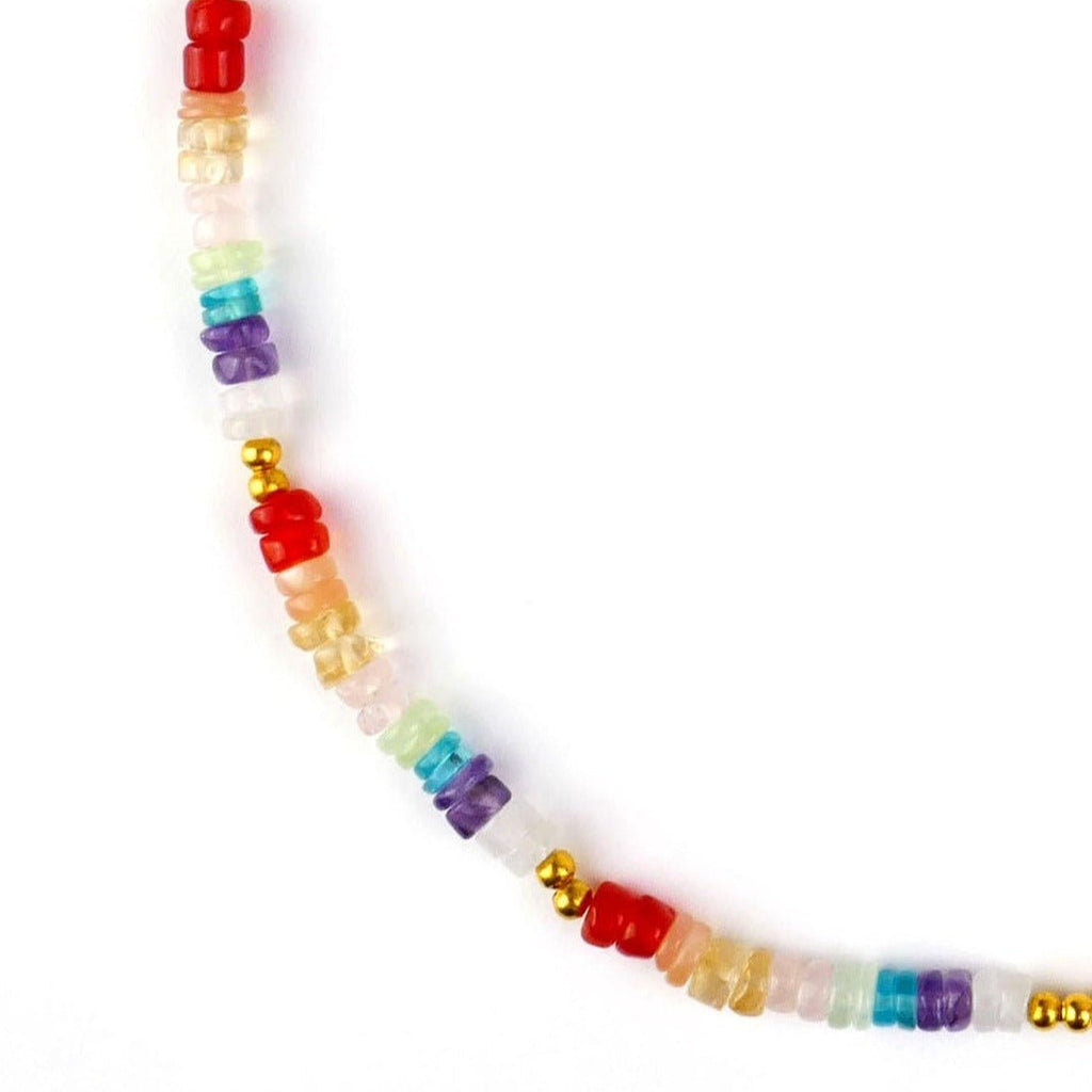 Pure Crystal Chakra Necklace with Gemstone Beads