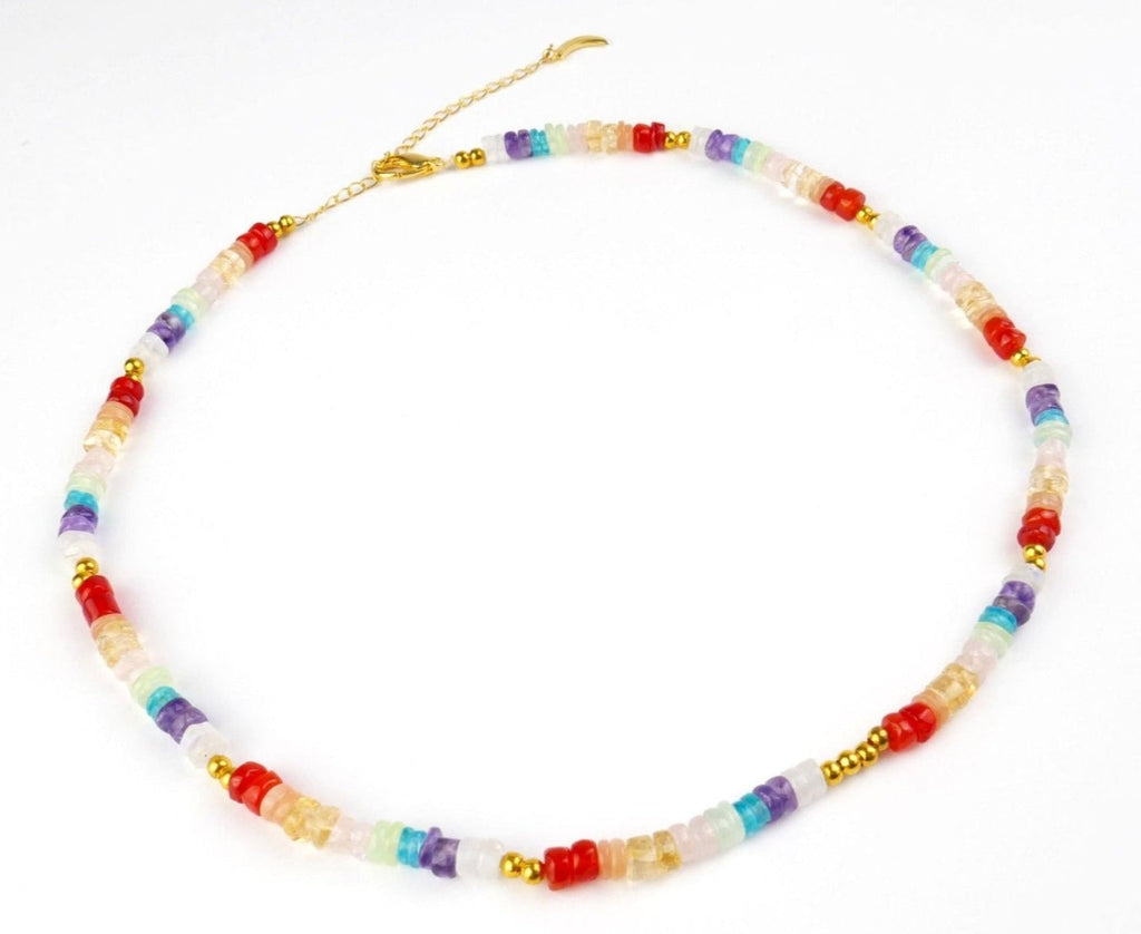 Pure Crystal Chakra Necklace with Gemstone Beads