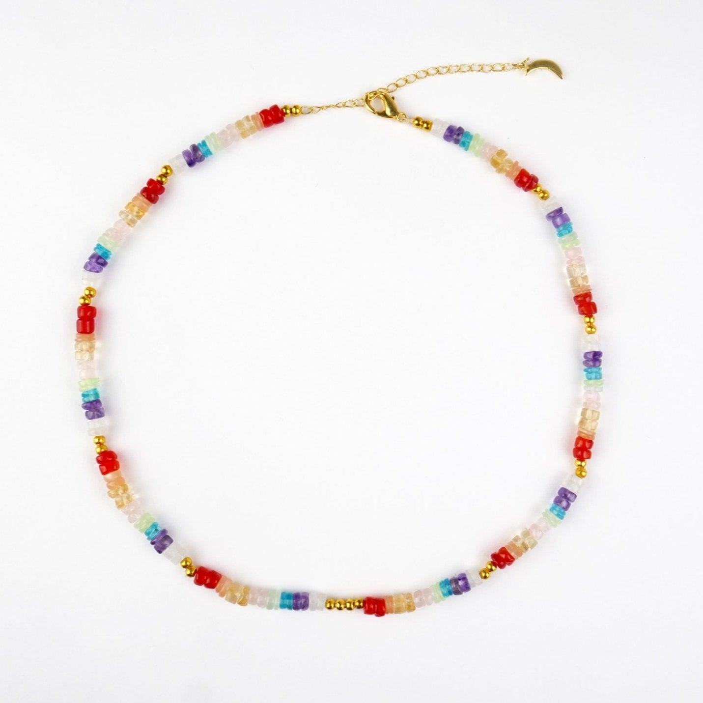 Pure Crystal Chakra Necklace with Gemstone Beads