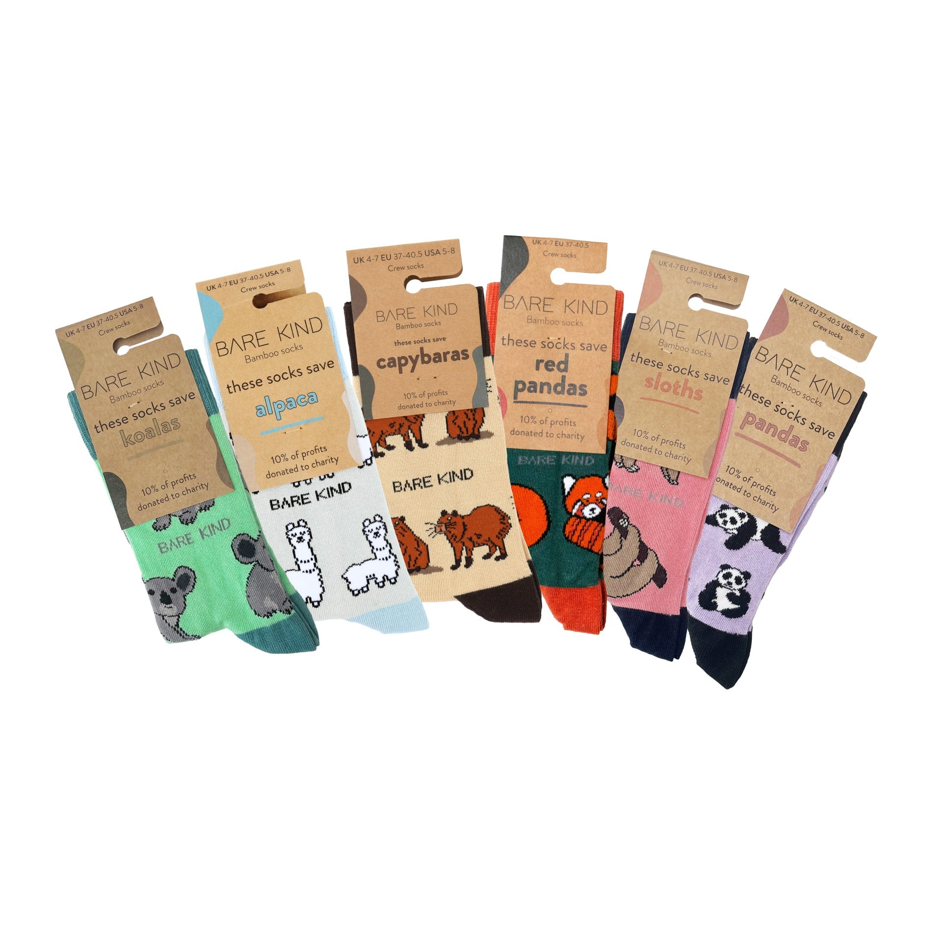 Animal Bamboo Sock Set Six Pack