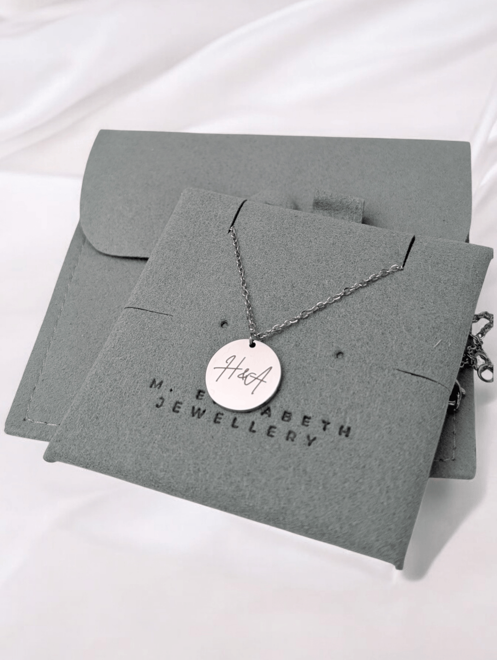 Custom Engraved Disc Necklace in Gold, Silver or Rose Gold