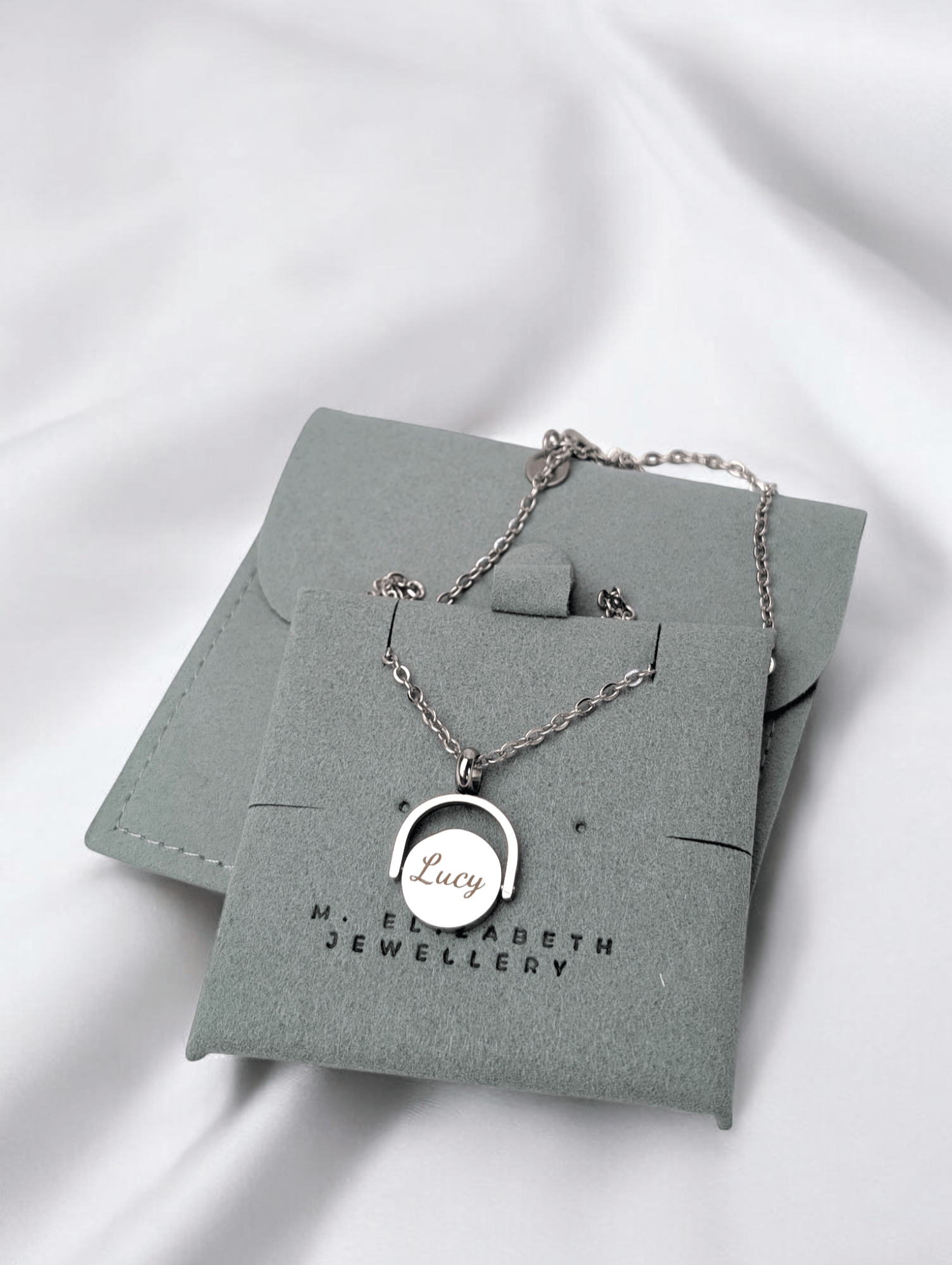 Custom Engraved Spinner Necklace in Gold or Silver