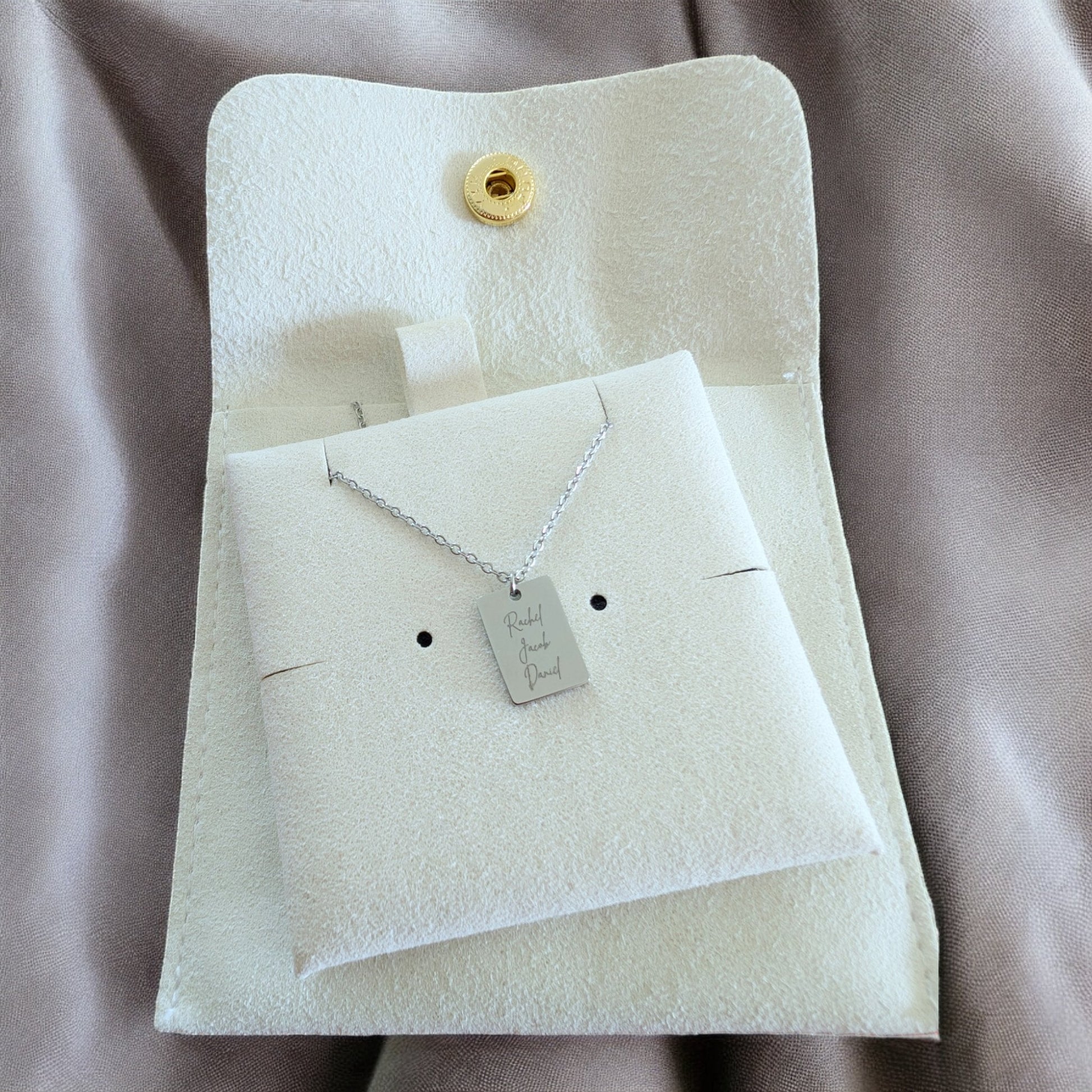 Custom Engraved Tiny Tag Necklace in Gold or Silver