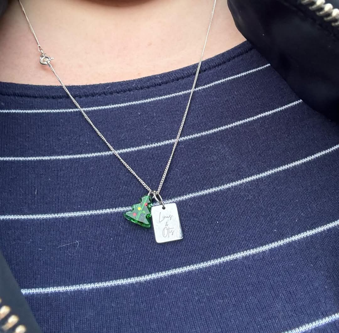 Custom Engraved Tiny Tag Necklace in Gold or Silver