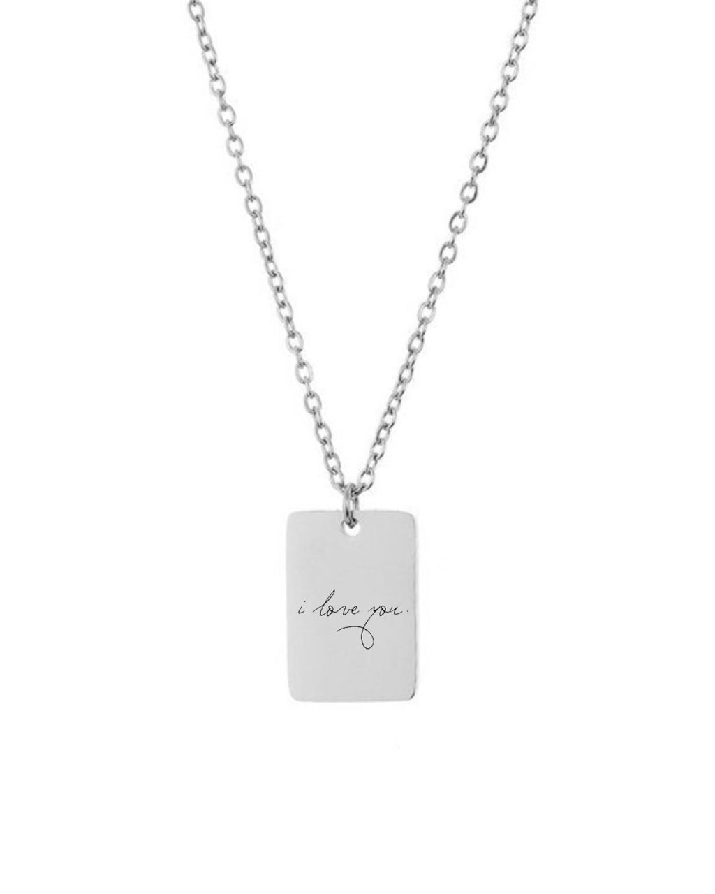Custom Engraved Tiny Tag Necklace in Gold or Silver