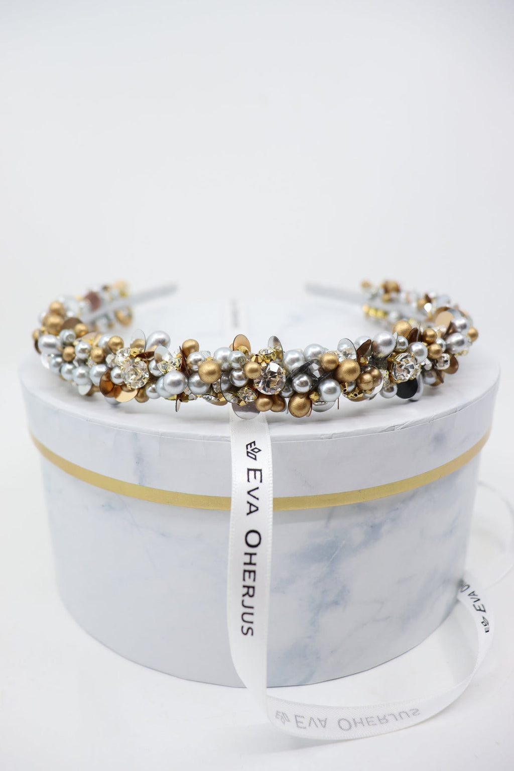 Lena Beaded Thin Headband – Swarovski & Preciosa Crystals by Eva Oherjus at www.brixbailey.com