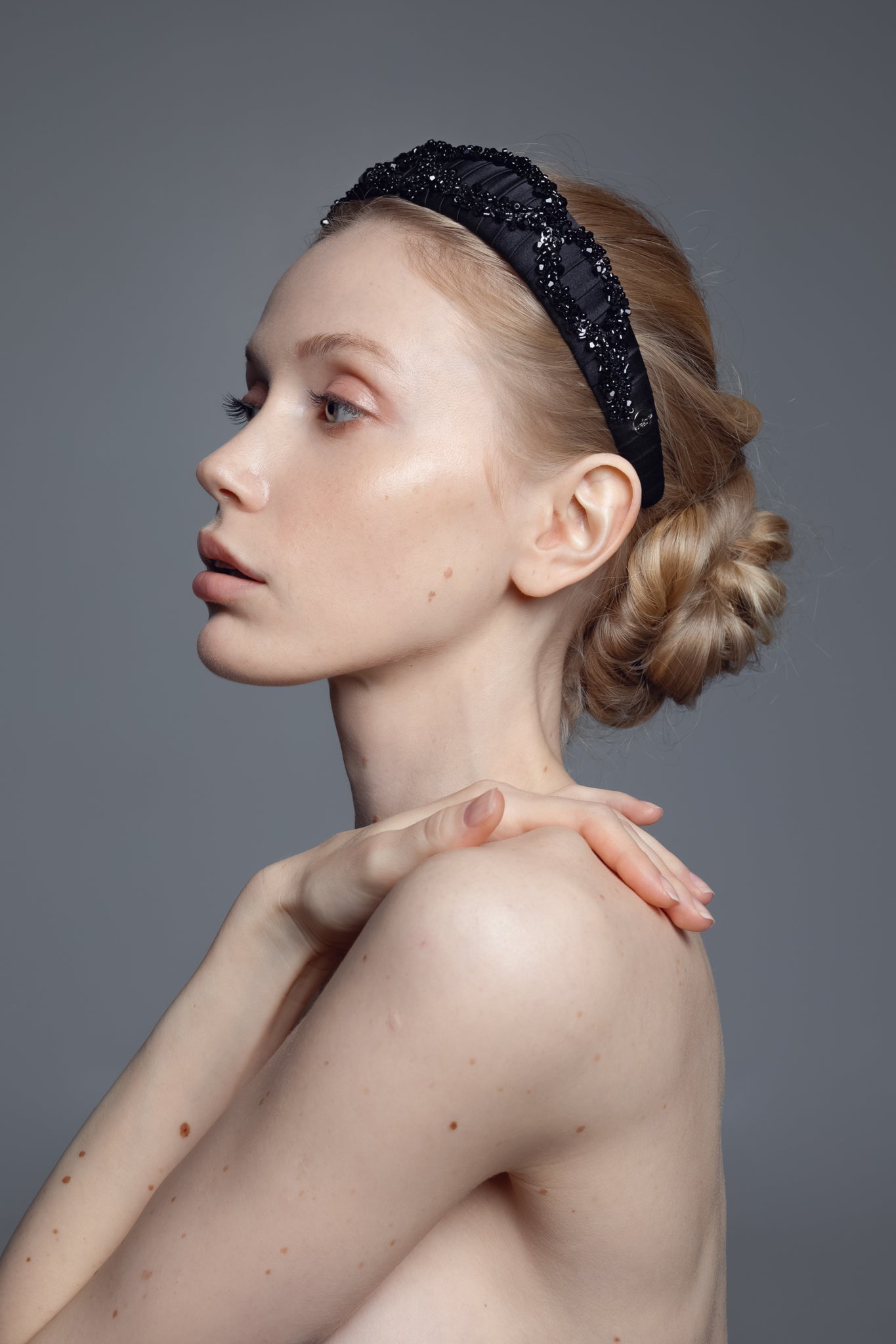 Hestia Mulberry Silk Headband – Hand-Beaded & Lightweight by Eva Oherjus at www.brixbailey.com