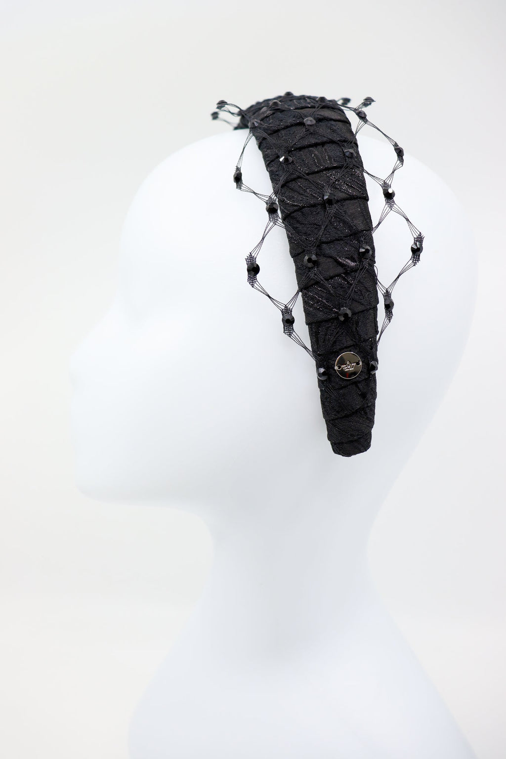 Charlize Headband with Swarovski Veil – Elegant & Shimmery by Eva Oherjus at www.brixbailey.com