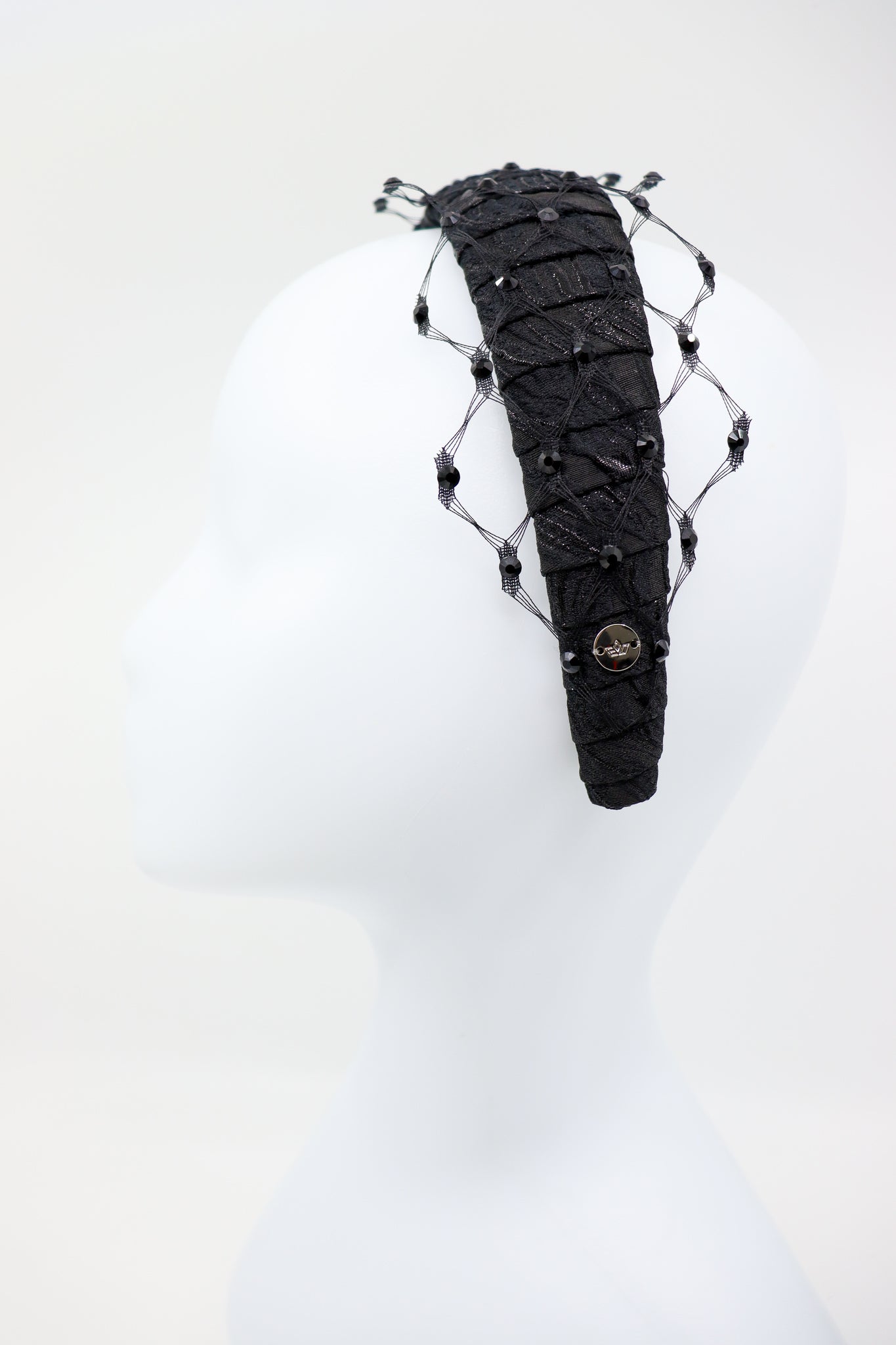 Charlize Headband with Swarovski Veil – Elegant & Shimmery by Eva Oherjus at www.brixbailey.com
