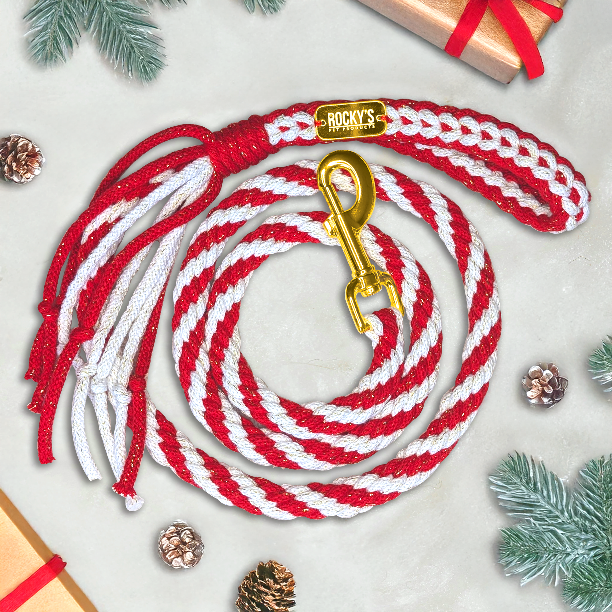 Make Your Own Dog Lead Craft Kit in Candy Cane Sparkle