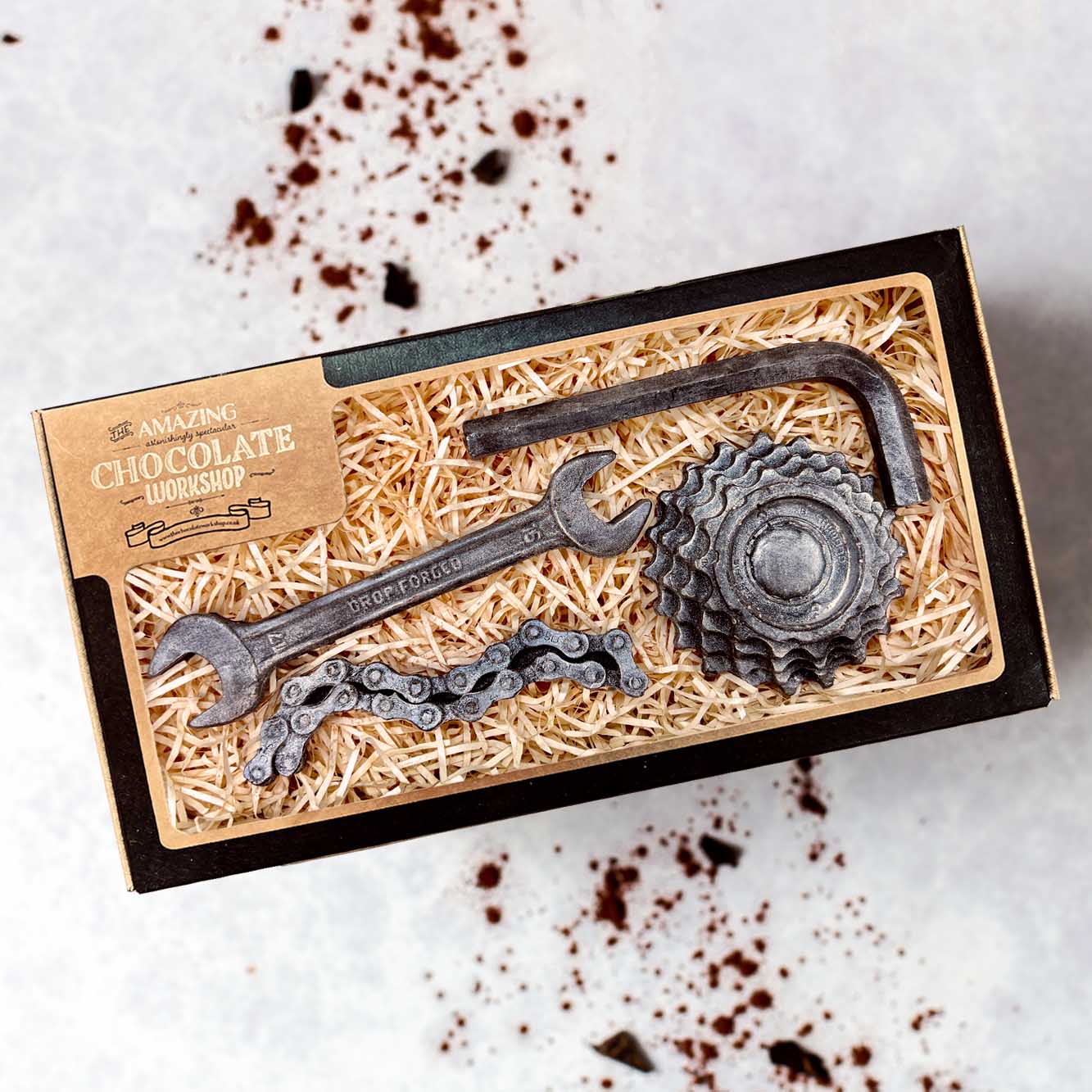Cycling Chocolate Gift Set with Bike Chain, Gear, Spanner and Allen Key