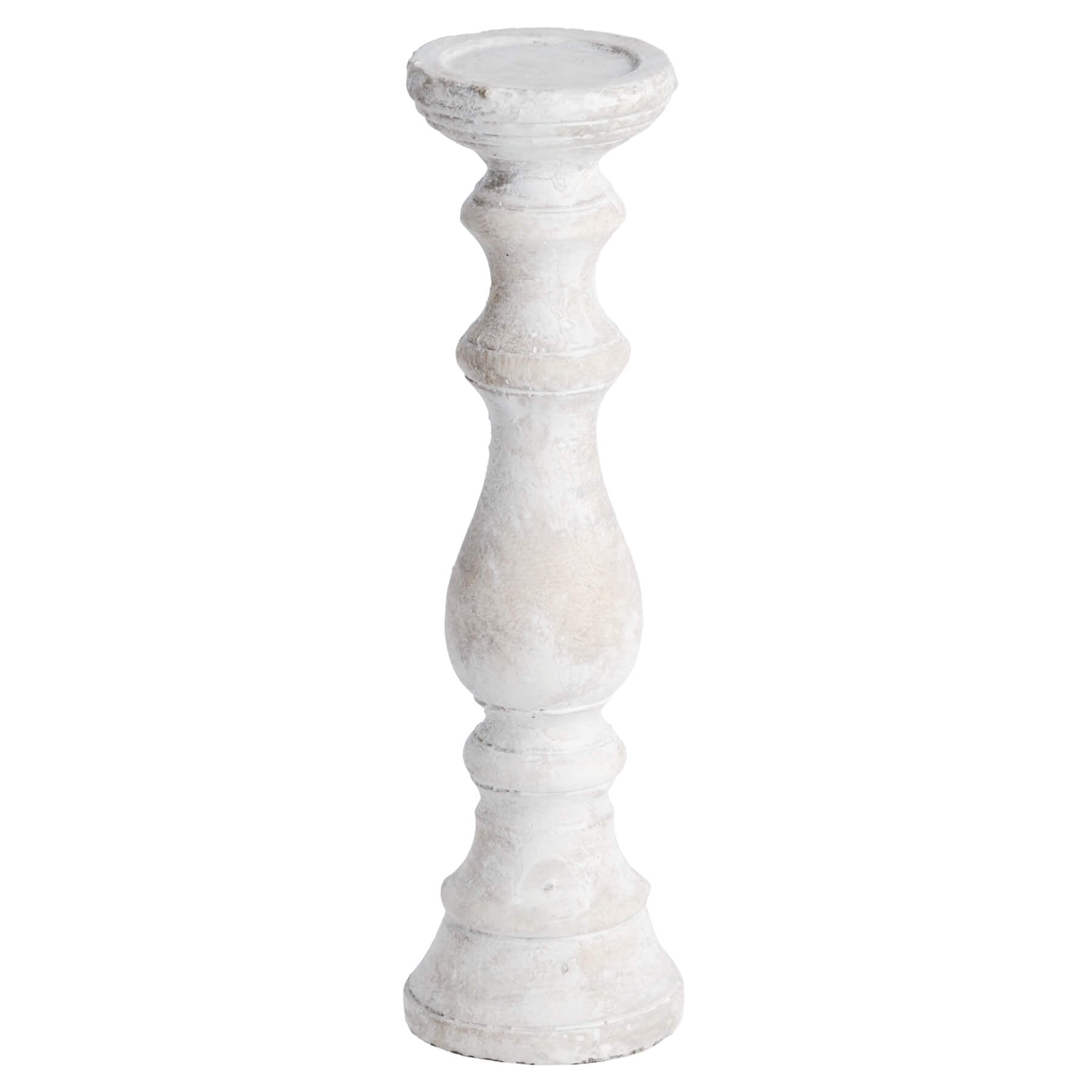 Handcrafted cream stone candle holder with textured finish, organic modern design, 40cm tall for home decor ambiance. by sostter at brixbailey.com