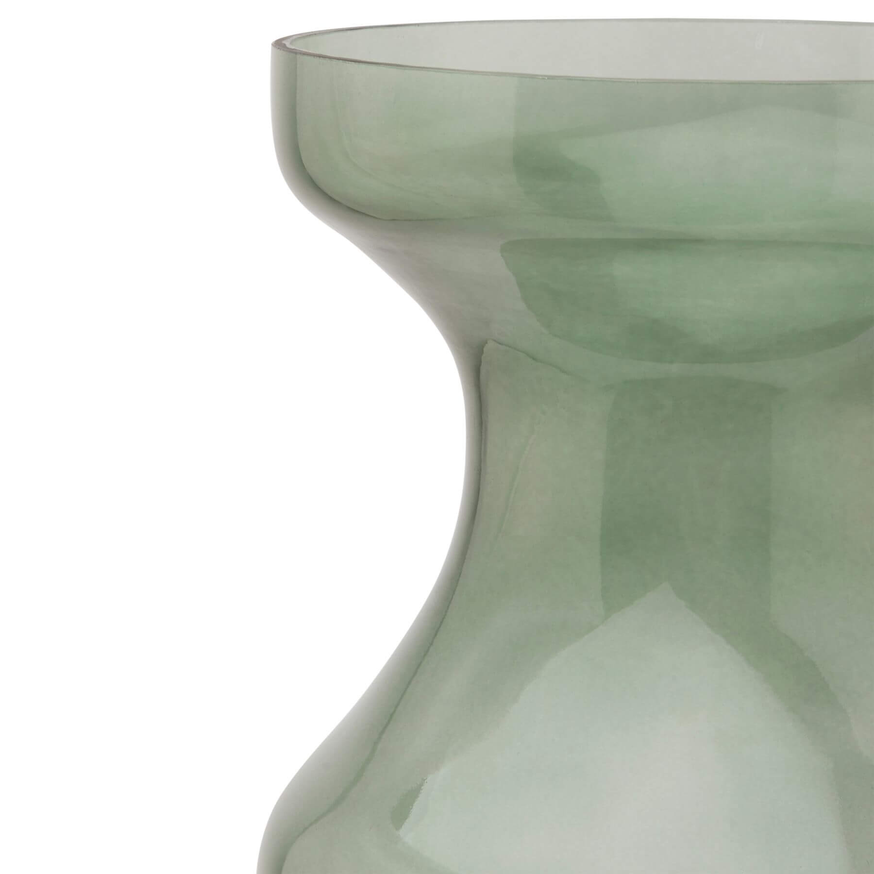Smoked sage fluted glass vase with vertical ribbing, 60cm tall, modern home decor centerpiece by RoomLondon at brixbailey.com