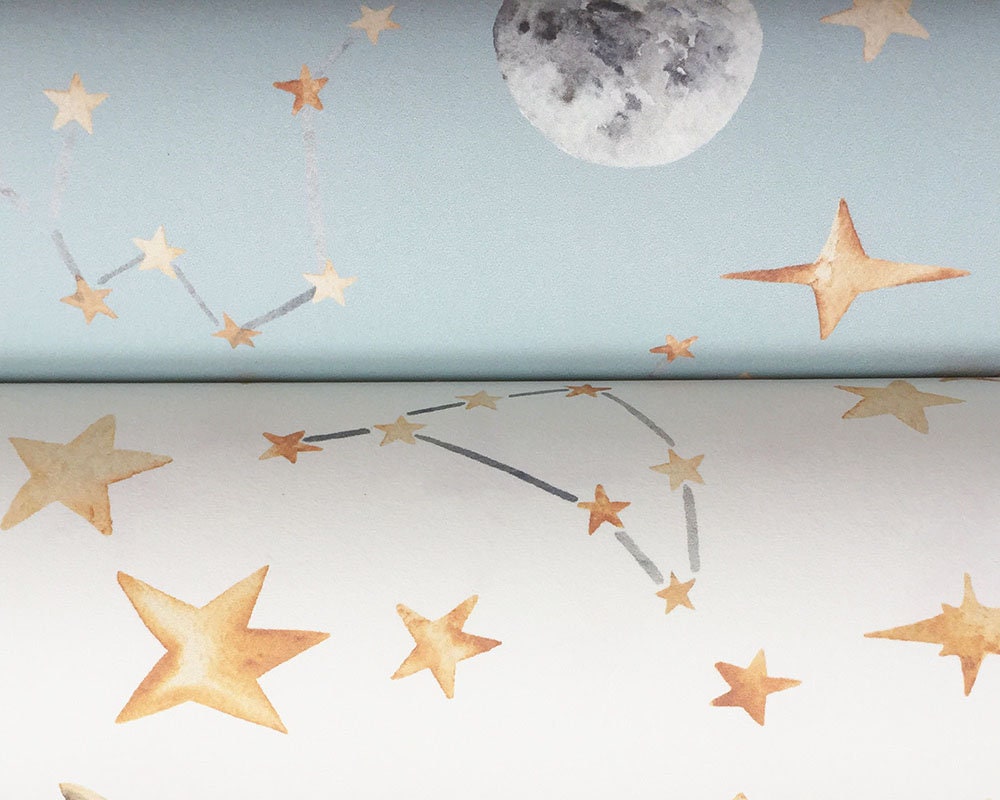 Hand Painted Stars Wallpaper in 4 Dreamy Colours