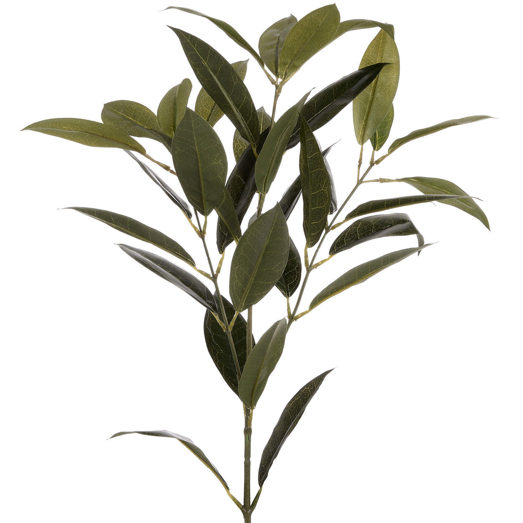 Faux bay leaf spray with realistic emerald foliage, 75cm tall, for Mediterranean kitchen or table decor by RoomLondon at brixbailey.com