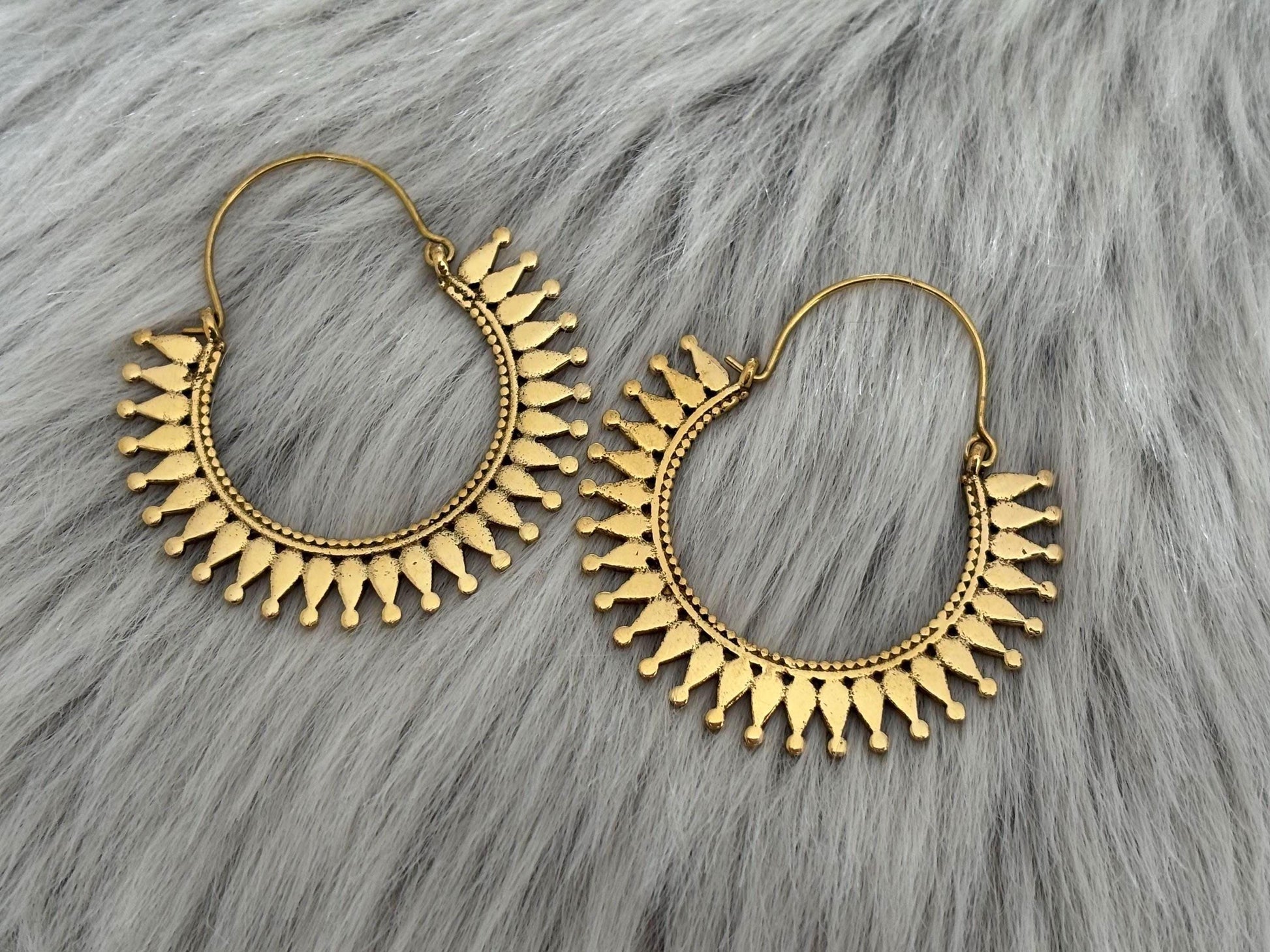 Mandala Brass Hoop Earrings