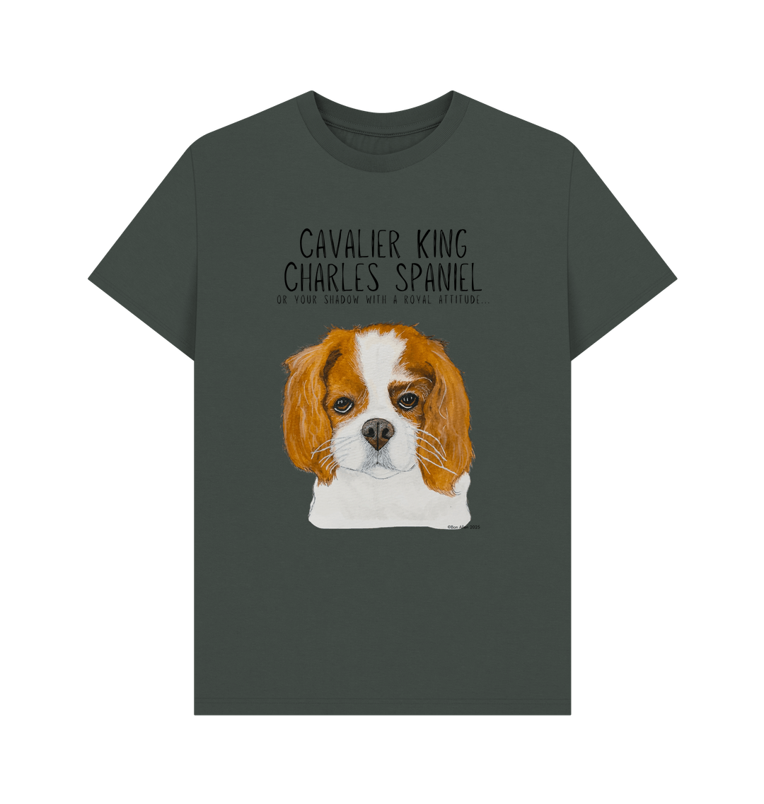 Obey the Crown Sustainable Mens T-Shirt with Cavalier King Charles Spaniel
