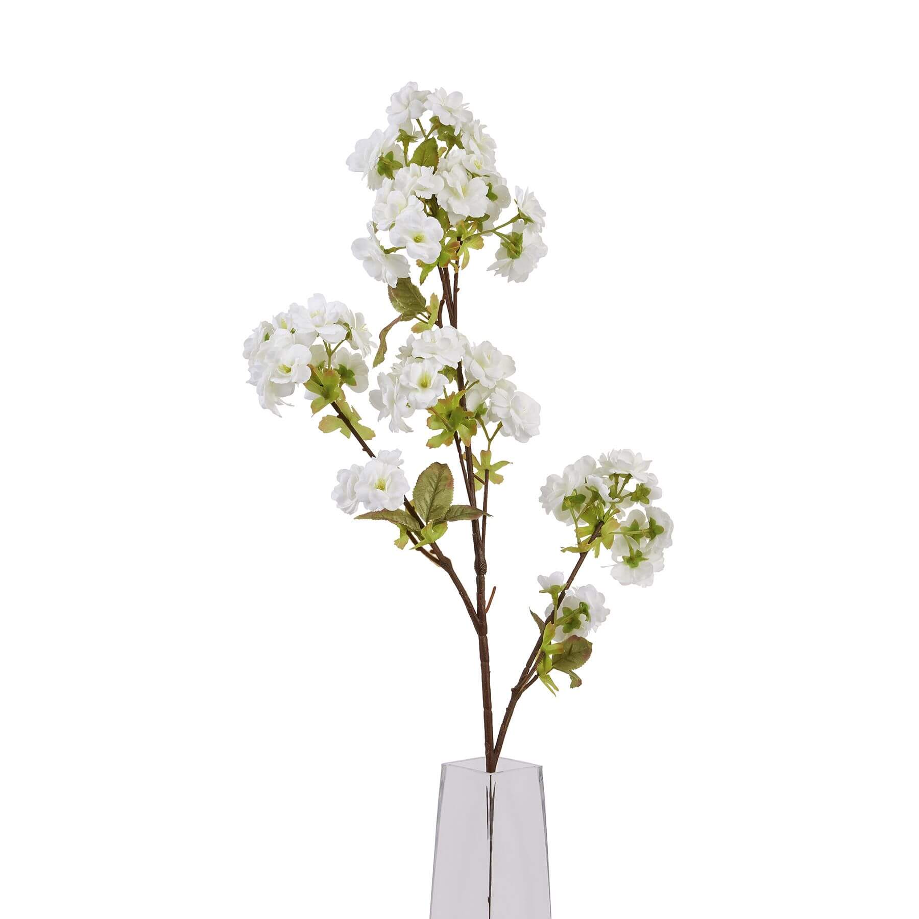 Lifelike 130cm white artificial cherry blossom stem for elegant home decor by sostter at brixbailey.com