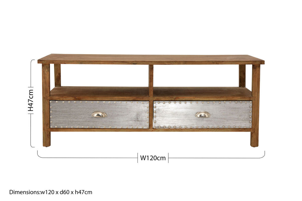 Natural Wood Grain Coffee Table with Aluminium Detailing and Storage