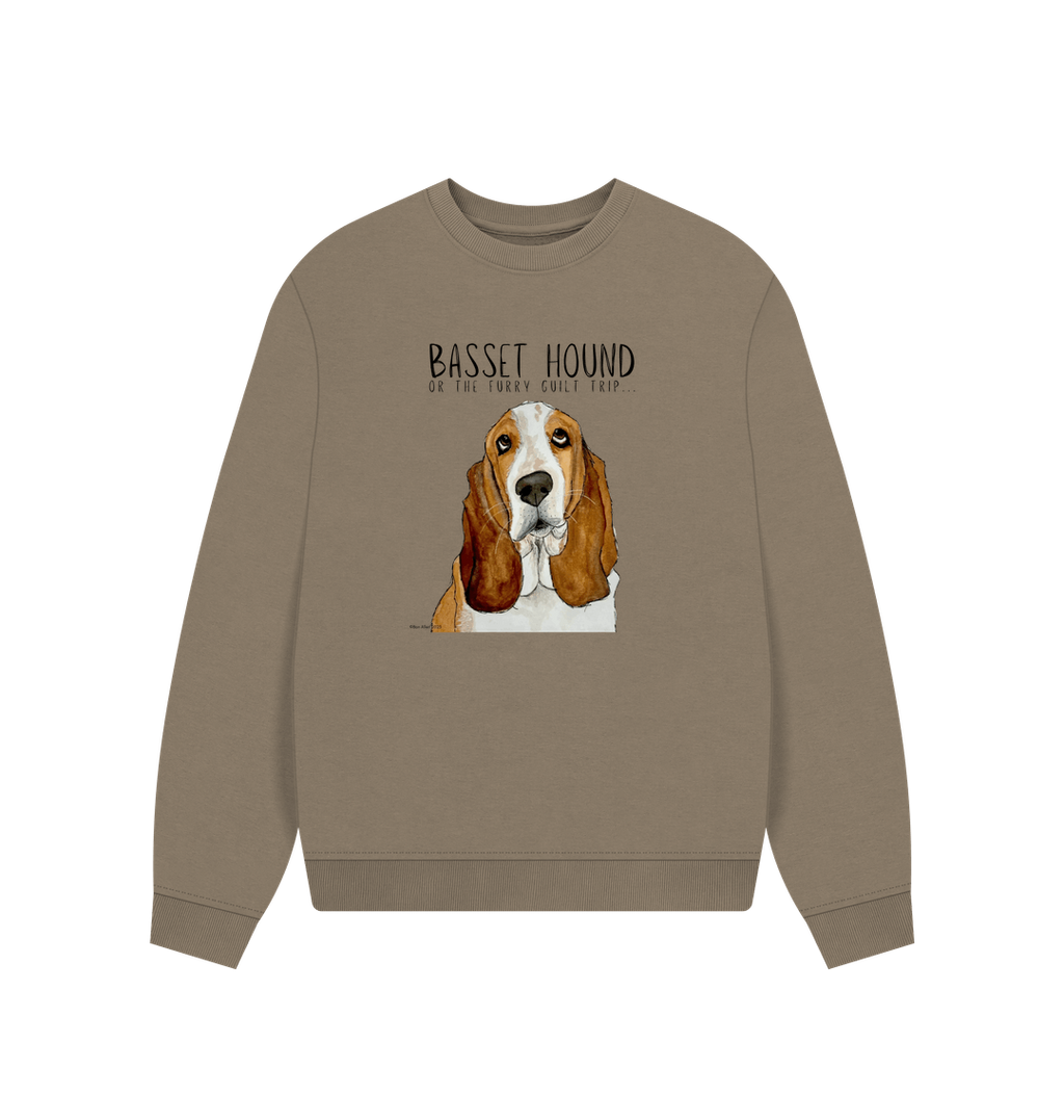 Basset Hound Women's Oversized Sweatshirt in Organic Cotton