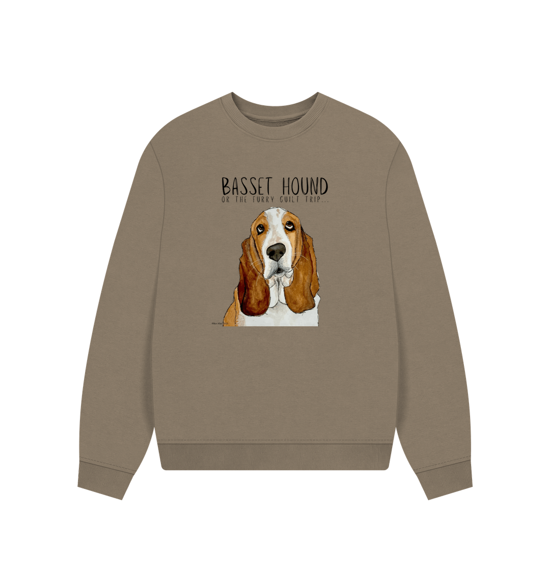 Basset Hound Women's Oversized Sweatshirt in Organic Cotton