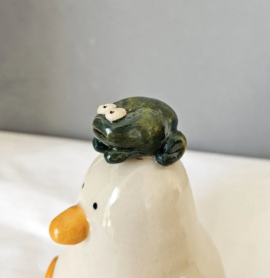 Rhydian with the Amphibian Frog Duck Ceramic Ornament