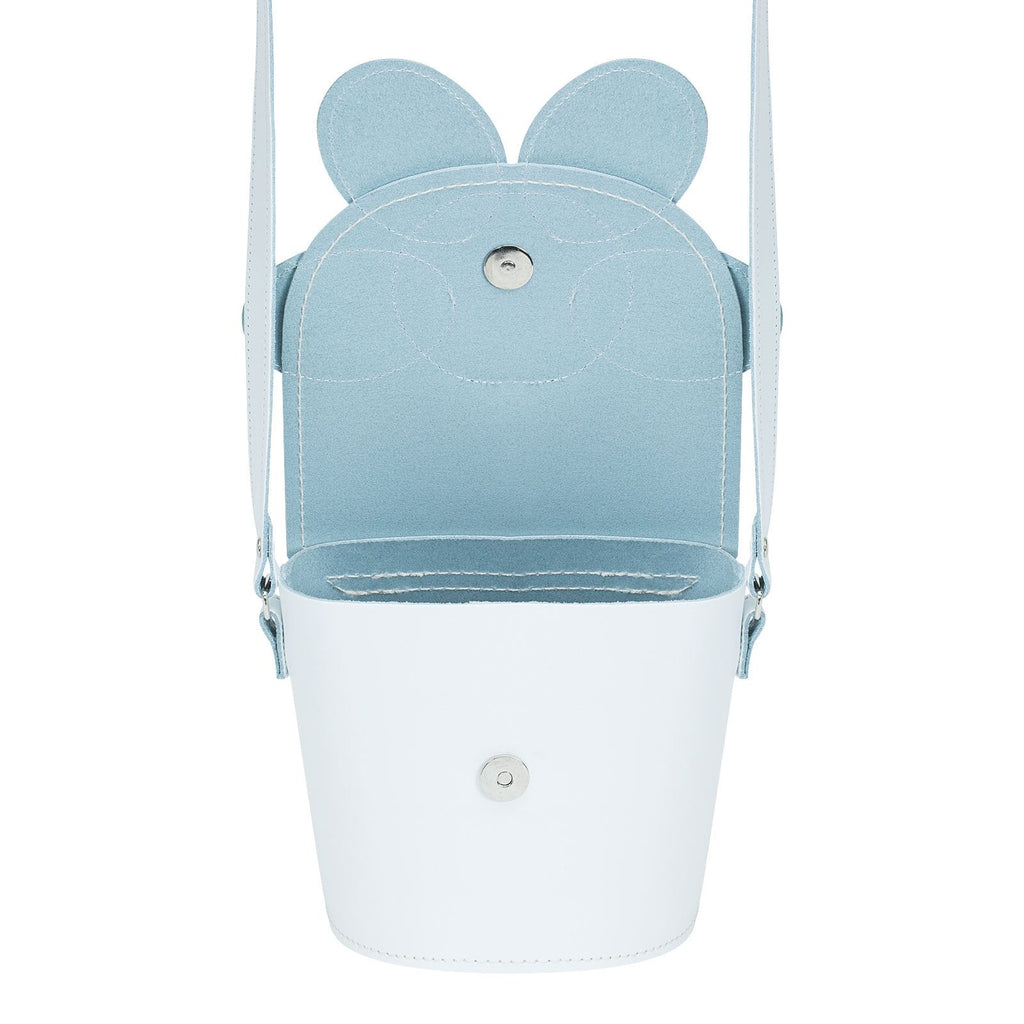 Handmade Leather Daisy Barrel Bag in White