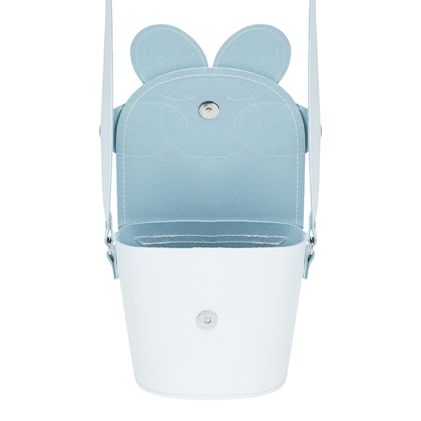 Handmade Leather Daisy Barrel Bag in White