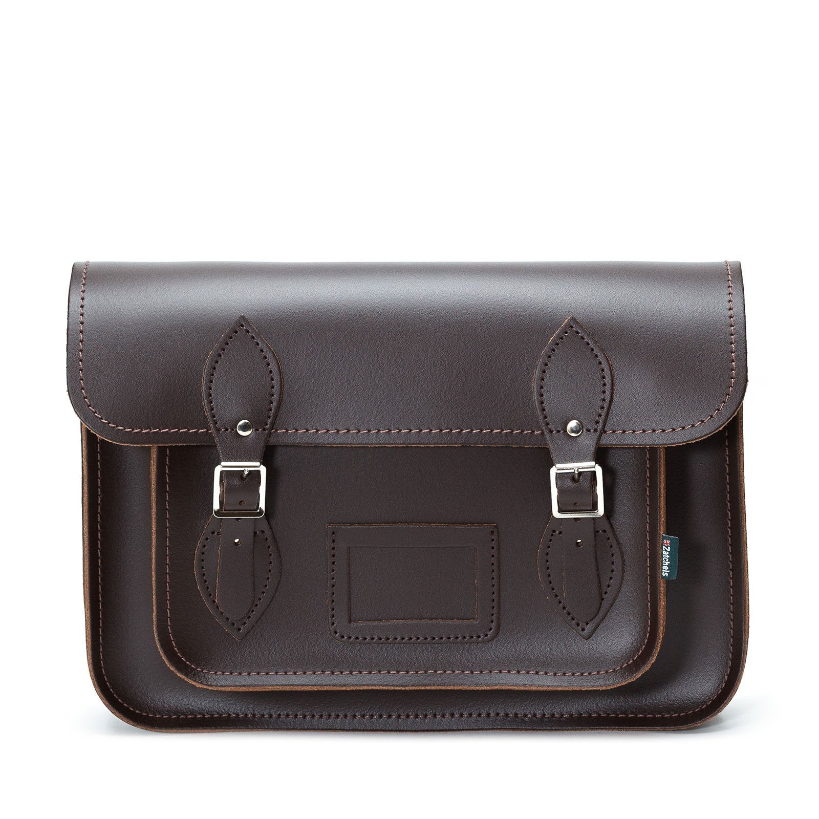Handmade Leather Satchel in Dark Brown
