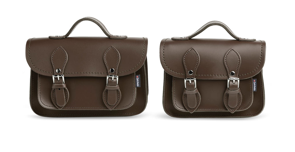 Handmade Leather Micro Satchel in Dark Brown