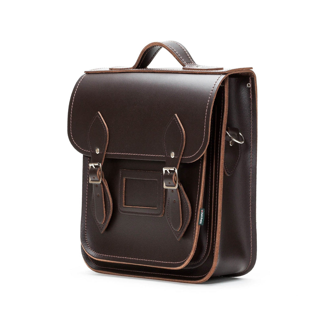 Handmade Leather City Backpack in Dark Brown