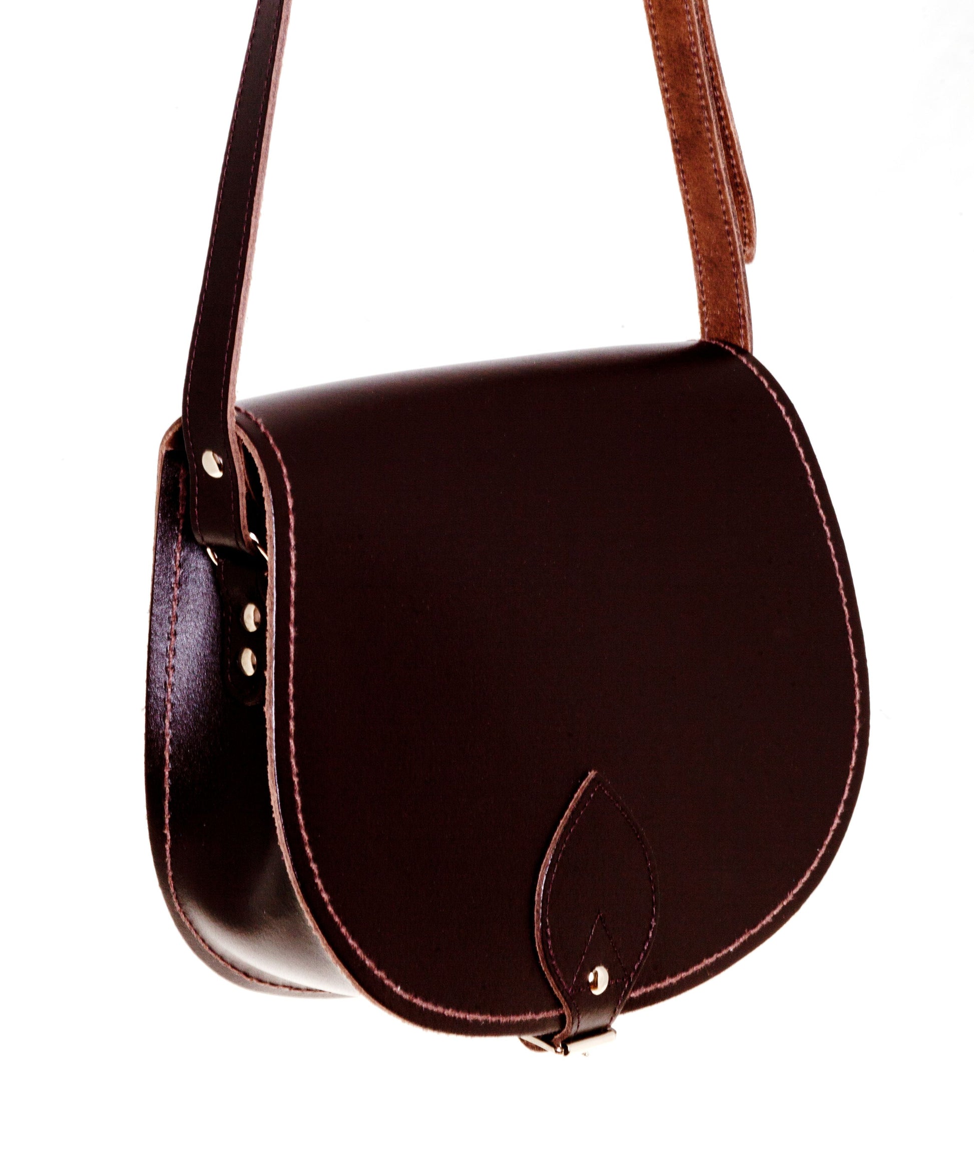 Dark Brown Handmade Leather Saddle Bag