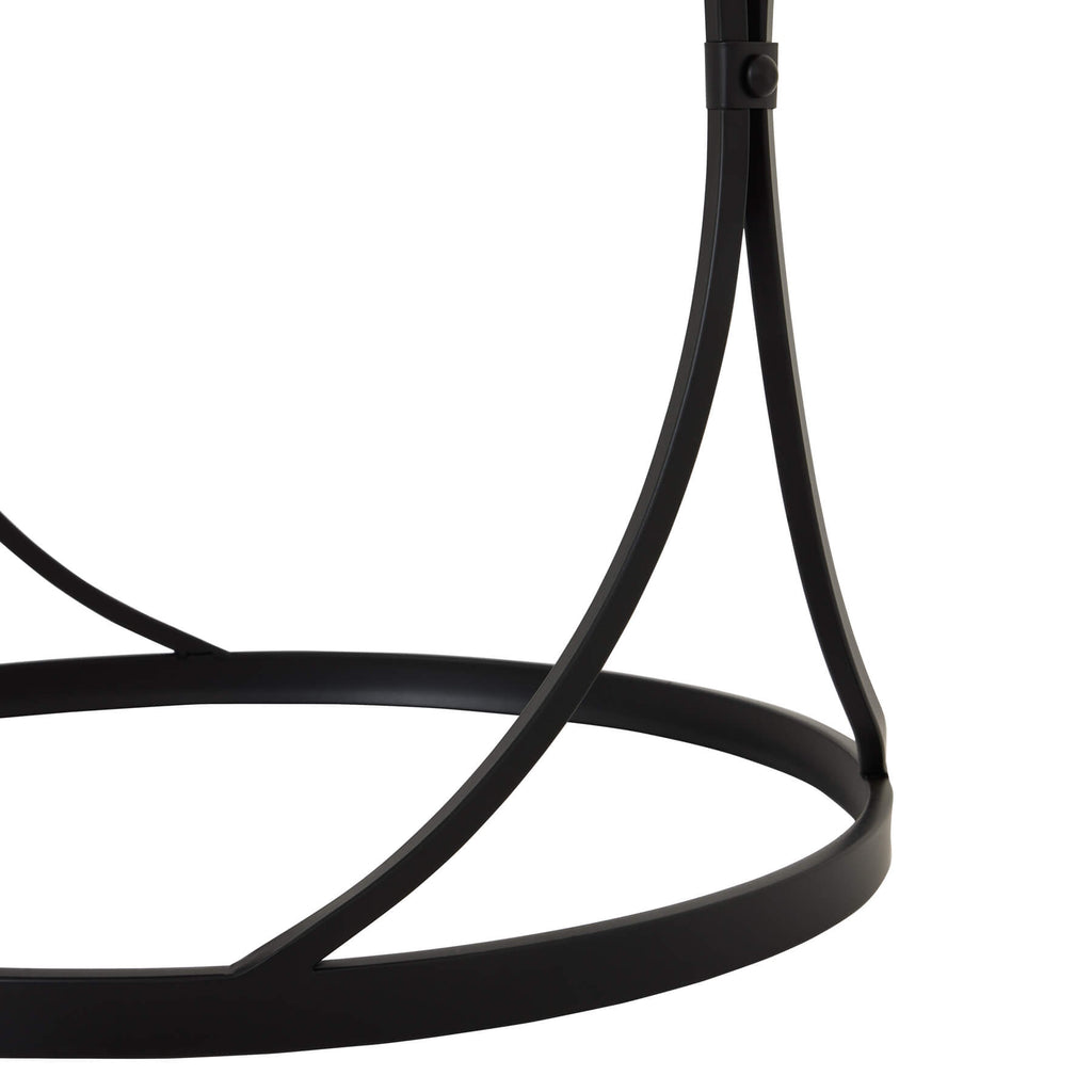 Black metal nesting side tables with mirrored glass surfaces, modern decor accent by RoomLondon at brixbailey.com