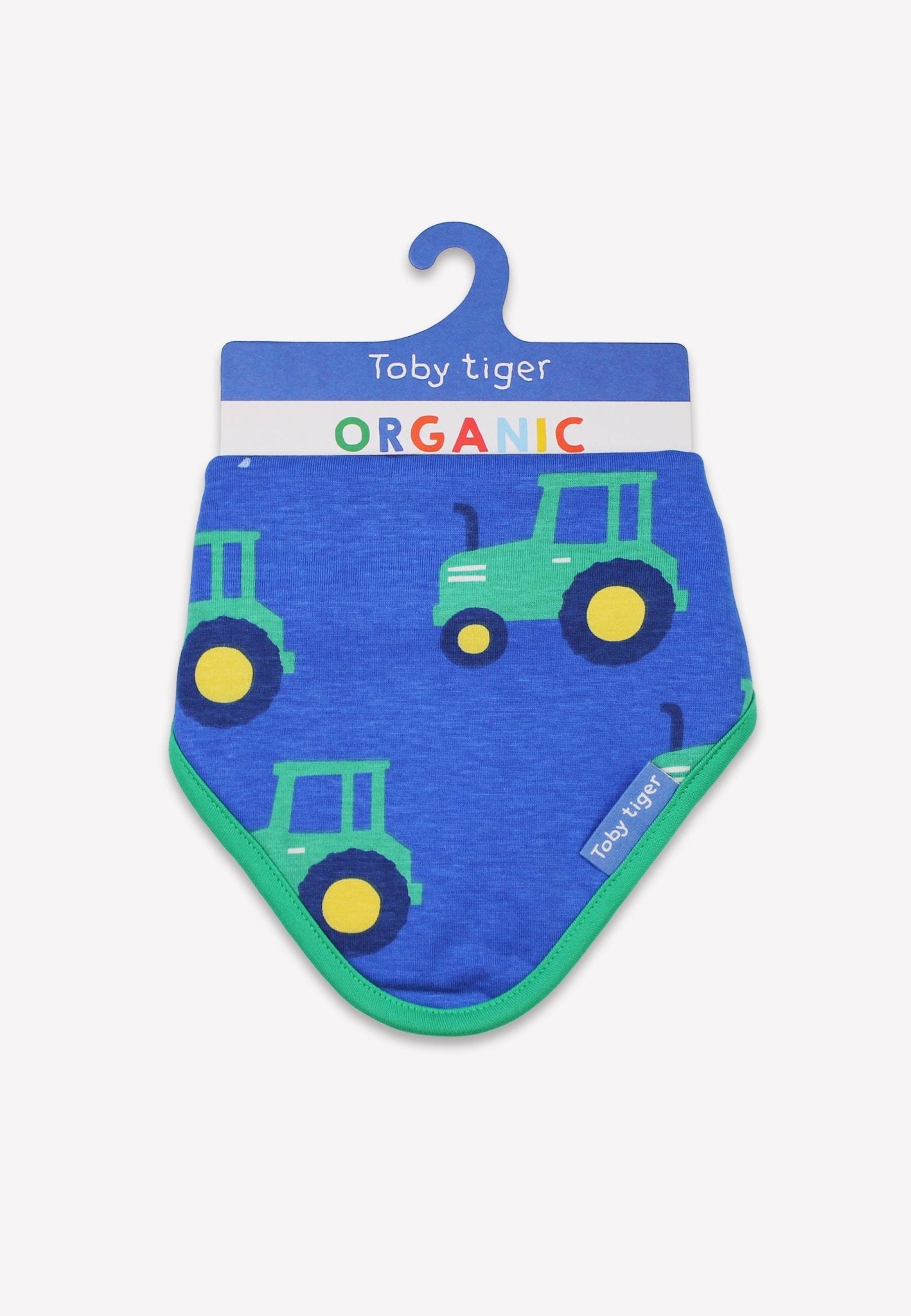 Organic Hillside Tractor Print Dribble Bib