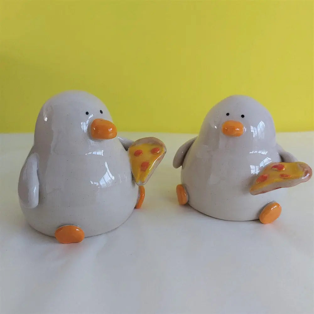 Naomi Pizza Duck Ceramic Handmade Ornament