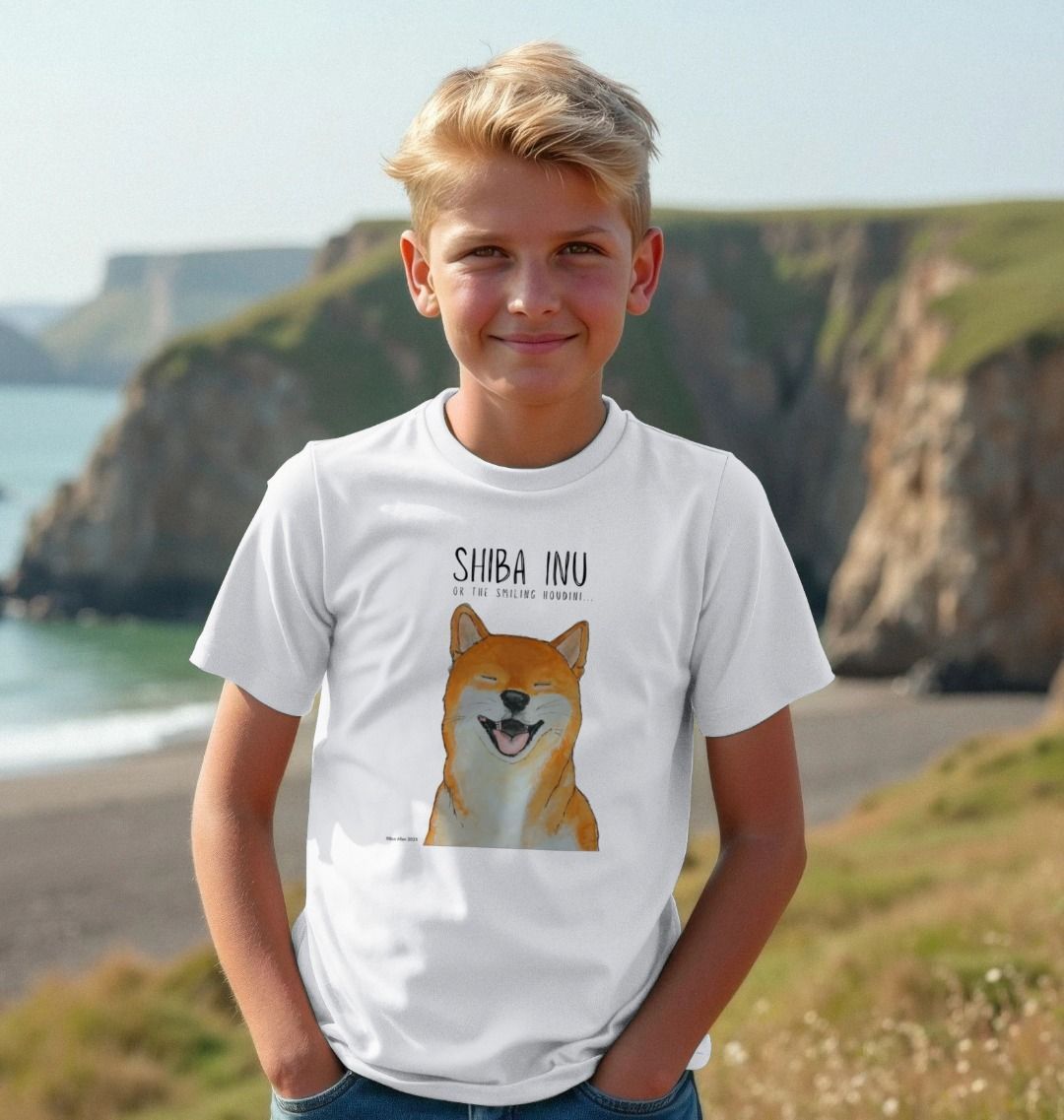 Tiny Human Big Shiba Energy Kids Tee