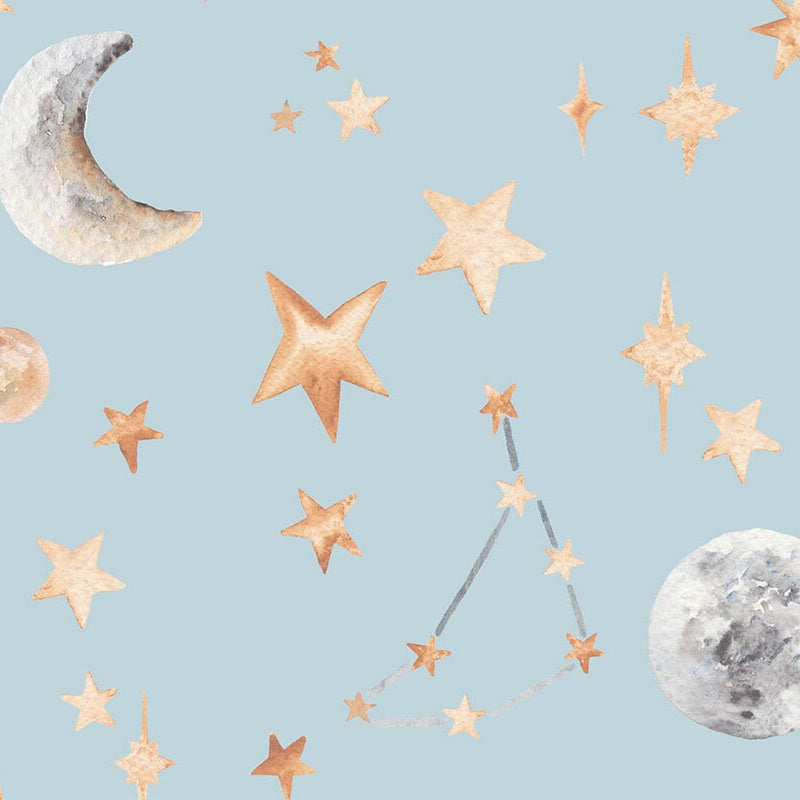 Hand Painted Stars Wallpaper in 4 Dreamy Colours