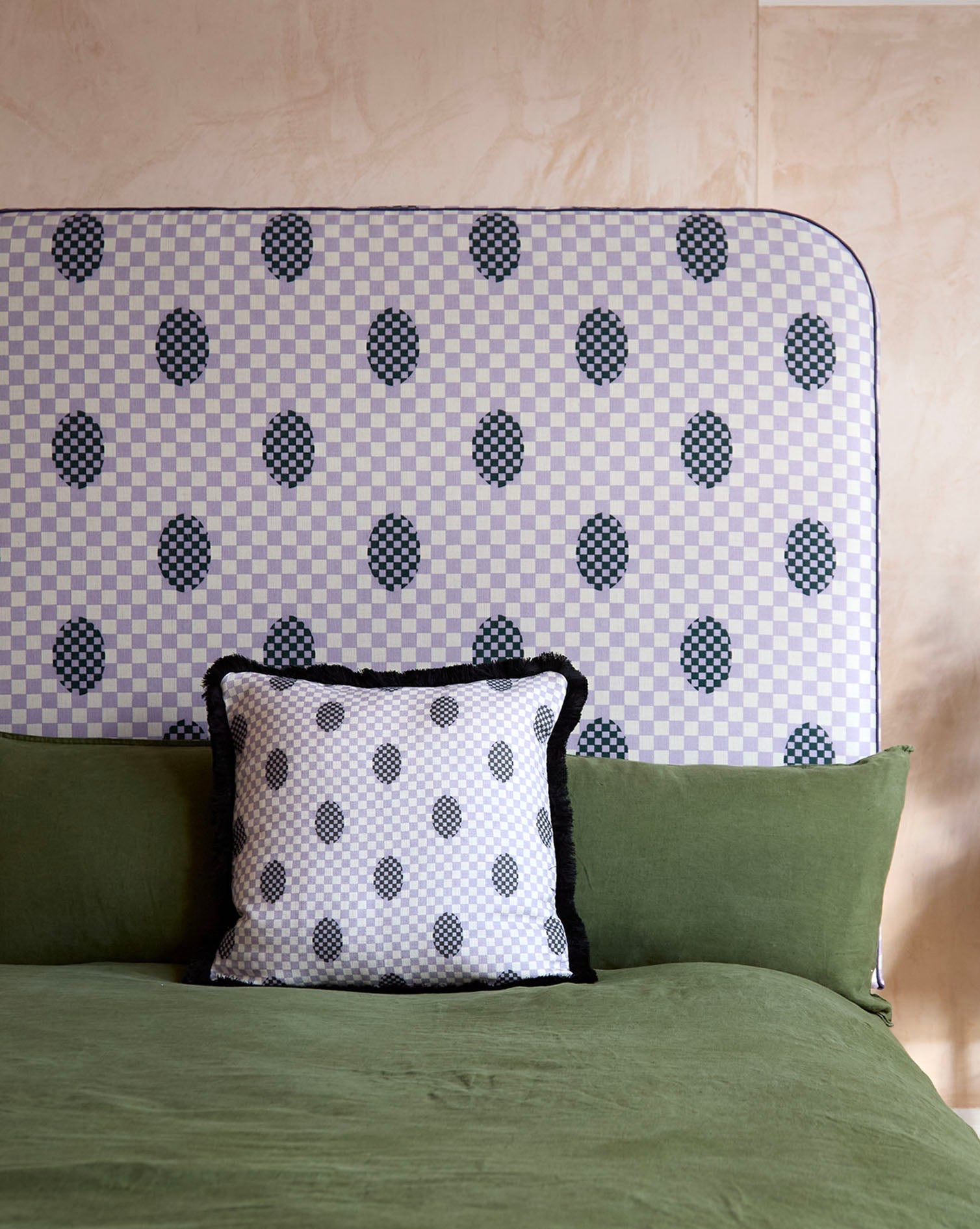 Bespoke Upholstered Headboard with Micaela Sharp Design