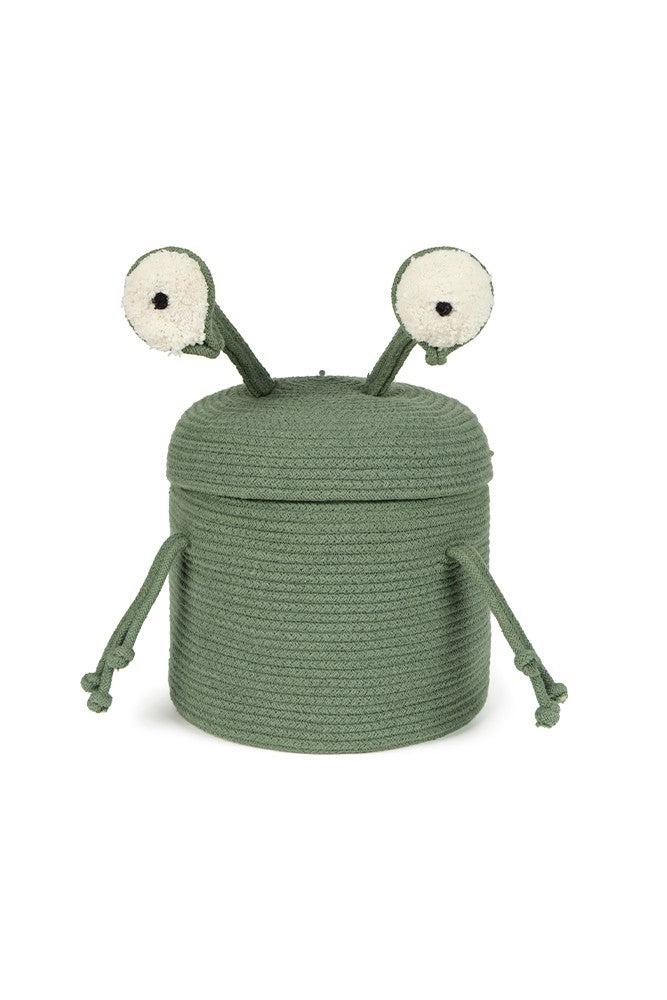 Ready to invade space... out and back! Join the Alien Zog basket and get ready for an exciting journey. Carefully handcrafted from braided string made of natural cotton and recycled PET bottle fibers for extra stability. by Lorena Canals at www.brixbailey.com