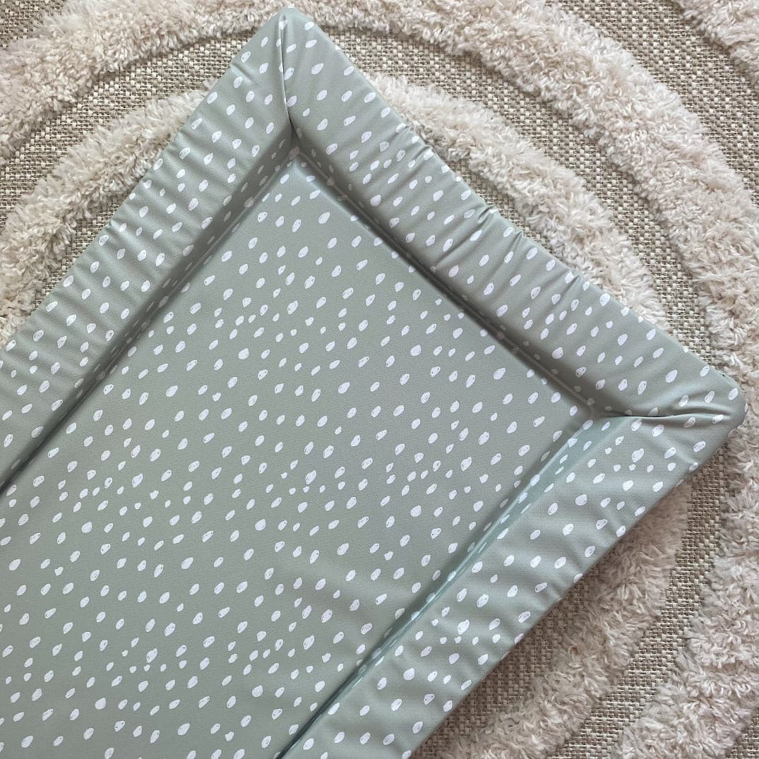 Standard Changing Mat - Sage Green Spots