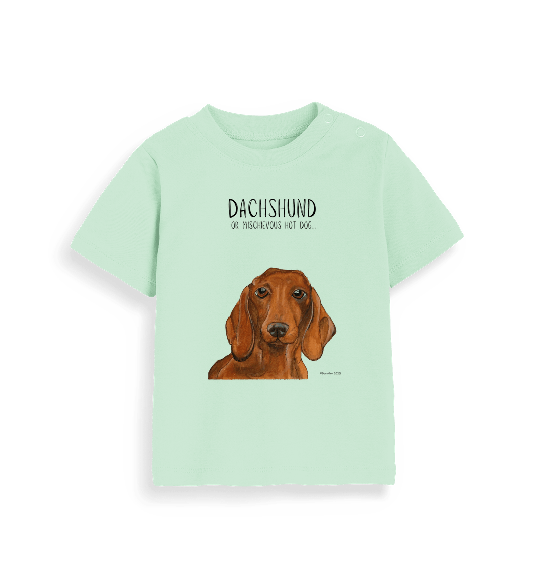 Mischievous Red Dachshund Baby Tee