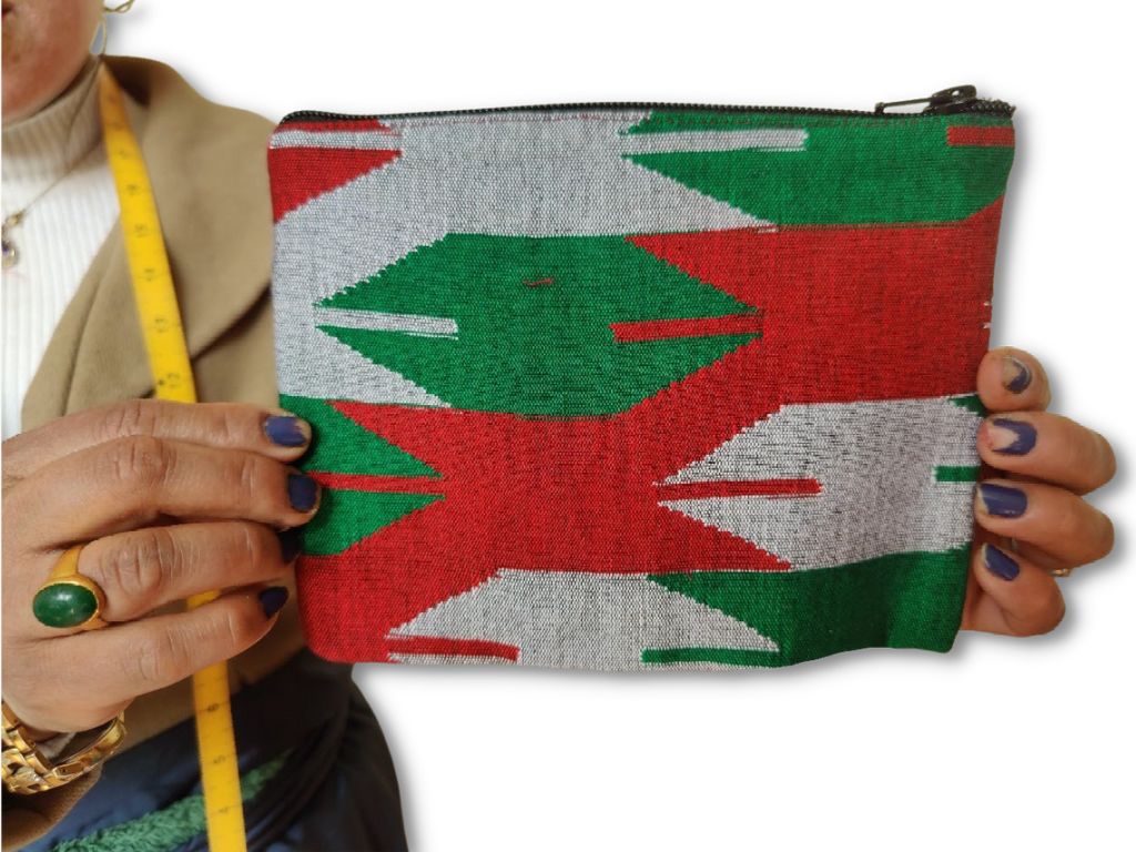 Dhaka Handwoven Pouch in Vibrant Geometric Patterns
