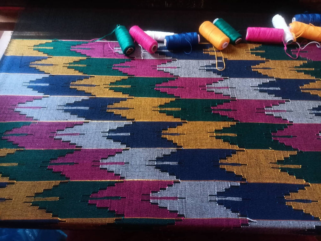 Dhaka Handwoven Pouch in Vibrant Geometric Patterns